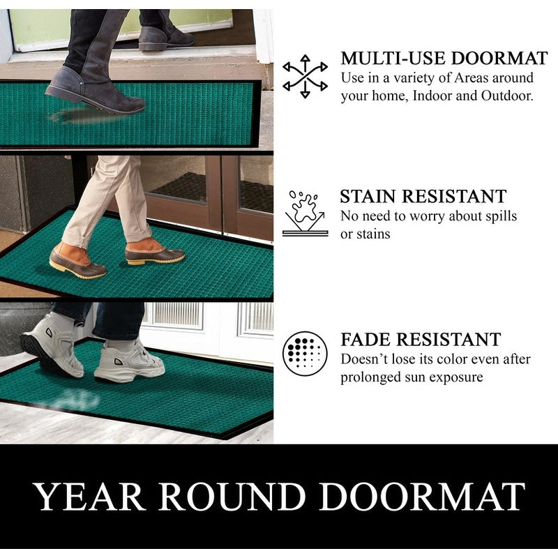 Tapis de porte A1HC neuf, durable et polyvalent, en caoutchouc polypropylène, pour usage intérieur et extérieur, toutes saisons.