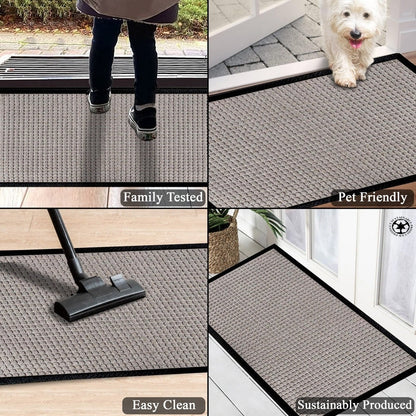 Tapis de porte A1HC neuf, durable et polyvalent, en caoutchouc polypropylène, pour usage intérieur et extérieur, toutes saisons.
