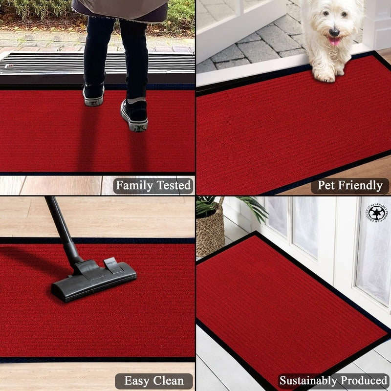 Tapis de porte A1HC neuf, durable et polyvalent, en caoutchouc polypropylène, pour usage intérieur et extérieur, toutes saisons.