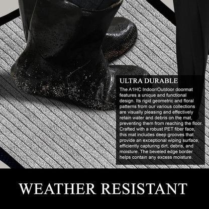 Tapis de porte A1HC neuf, durable et polyvalent, en caoutchouc polypropylène, pour usage intérieur et extérieur, toutes saisons.