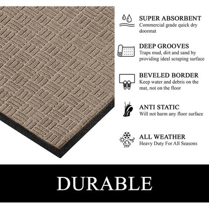Tapis de porte A1HC neuf, durable et polyvalent, en caoutchouc polypropylène, pour usage intérieur et extérieur, toutes saisons.
