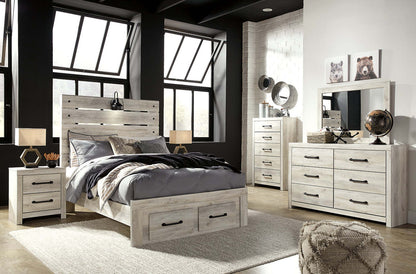 Ensemble de chambre à coucher Abby 5 pièces avec lit rangement, commode et miroir, LED, USB, blanc - Pleine grandeur | Ensemble de chambre à coucher Abby 5 pièces avec lit de rangement, commode, miroir, éclairage à DEL, USB, blanc - Taille complète