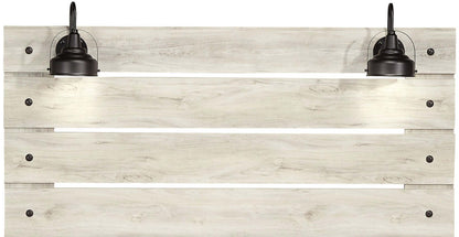 Lit à panneaux Abby avec tête de lit et cadre, LED, USB, blanc - Queen Size | Lit à panneau Abby avec tête de lit, cadre de lit, éclairage à DEL et port USB, blanc - format grand…