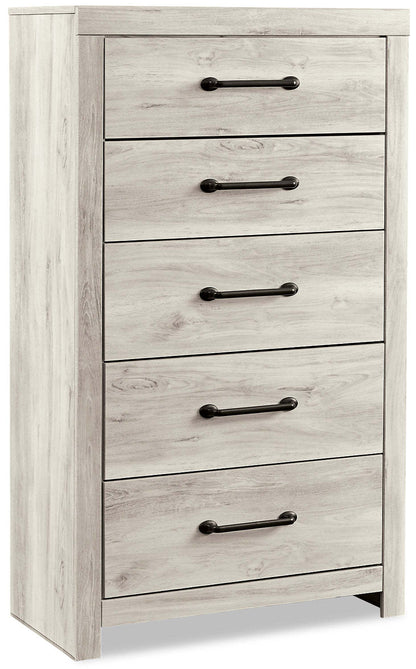 Commode de chambre Abby, 5 tiroirs, 31,7 L x 53,9 H - Blanc | Commode verticale Abby de 31,7 po (L) x 53,9 po (H) à 5 tiroirs pour la chambre à coucher - blanche