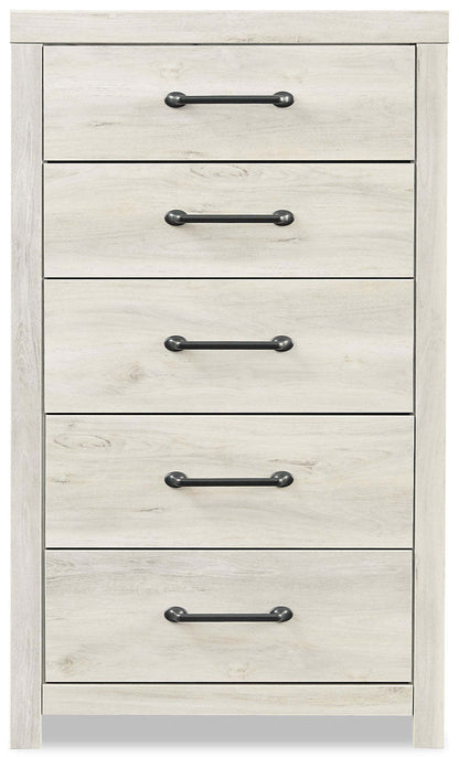 Commode de chambre Abby, 5 tiroirs, 31,7 L x 53,9 H - Blanc | Commode verticale Abby de 31,7 po (L) x 53,9 po (H) à 5 tiroirs pour la chambre à coucher - blanche