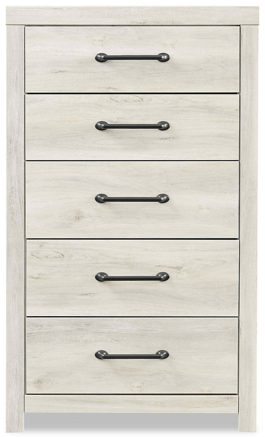 Commode de chambre Abby, 5 tiroirs, 31,7 L x 53,9 H - Blanc | Commode verticale Abby de 31,7 po (L) x 53,9 po (H) à 5 tiroirs pour la chambre à coucher - blanche