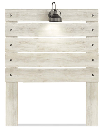 Tête de lit à panneau Abby avec lumière LED et ports USB, blanc - Pleine grandeur | Tête de lit à panneau Abby avec éclairage à DEL et ports USB, blanche - format allumé double