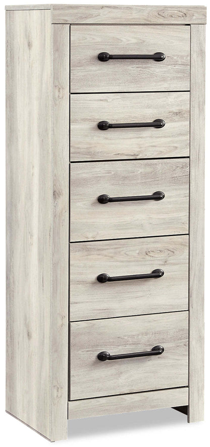 Commode étroite Abby pour chambre à coucher, 5 tiroirs, 21,7 L x 53,9 H - Blanc | Commode verticale étroite Abby de 21,7 po (L) x 53,9 po (H) à 5 tiroirs pour la chambre à coucher - blanche