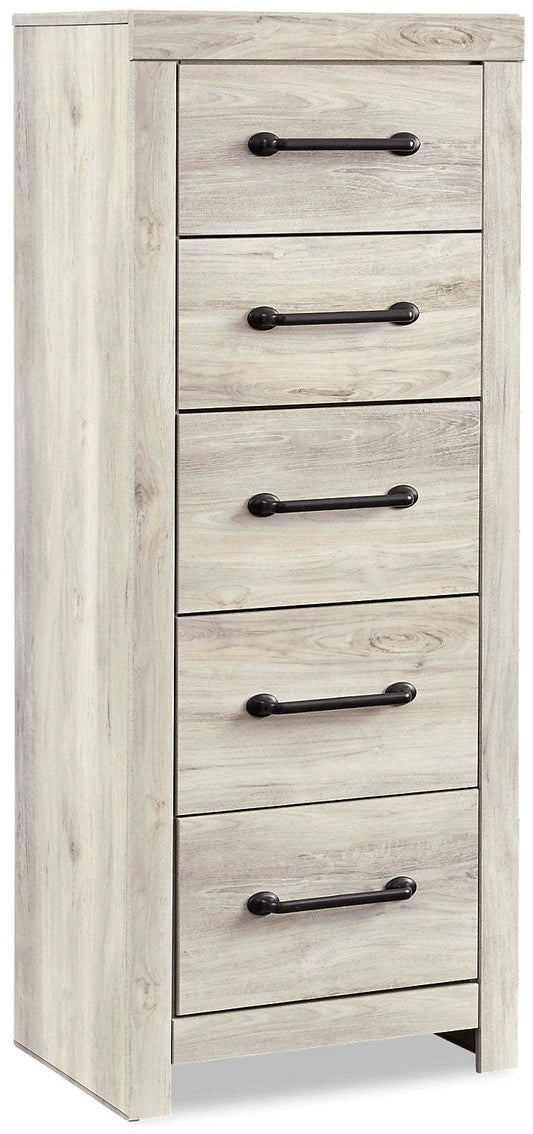 Commode étroite Abby pour chambre à coucher, 5 tiroirs, 21,7 L x 53,9 H - Blanc | Commode verticale étroite Abby de 21,7 po (L) x 53,9 po (H) à 5 tiroirs pour la chambre à coucher - blanche