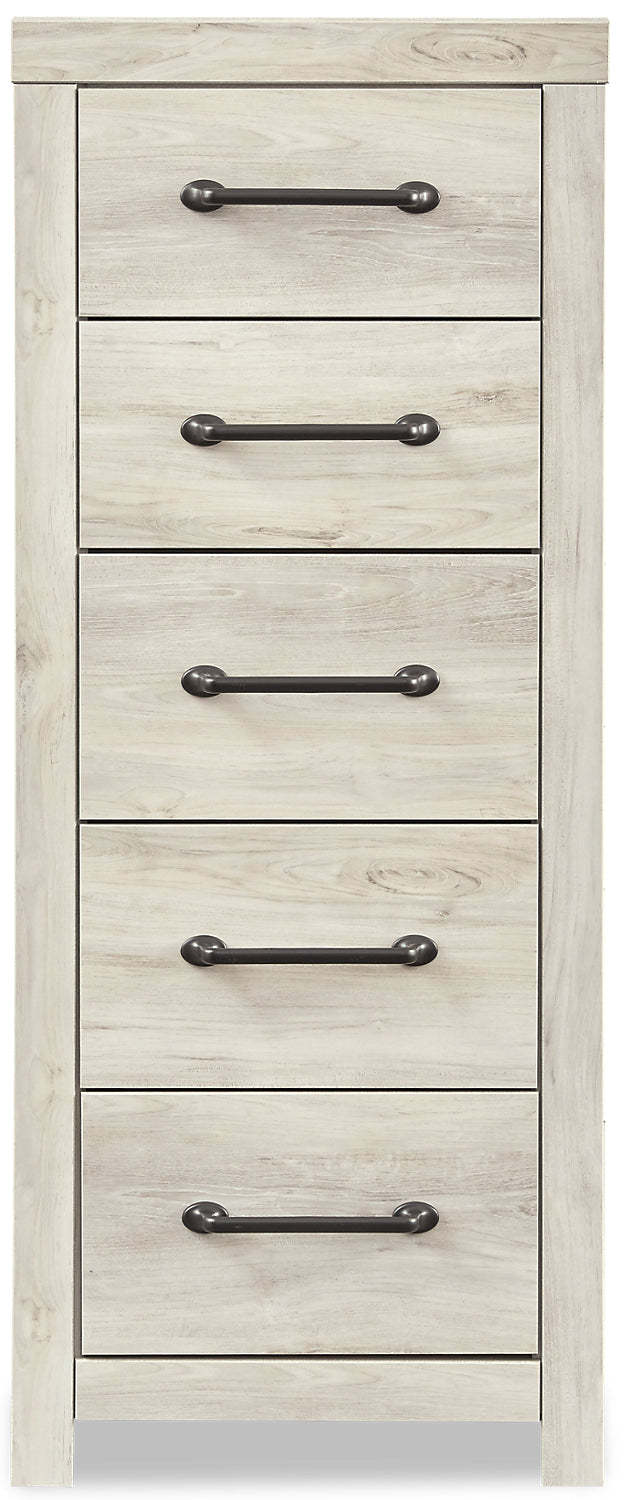 Commode étroite Abby pour chambre à coucher, 5 tiroirs, 21,7 L x 53,9 H - Blanc | Commode verticale étroite Abby de 21,7 po (L) x 53,9 po (H) à 5 tiroirs pour la chambre à coucher - blanche