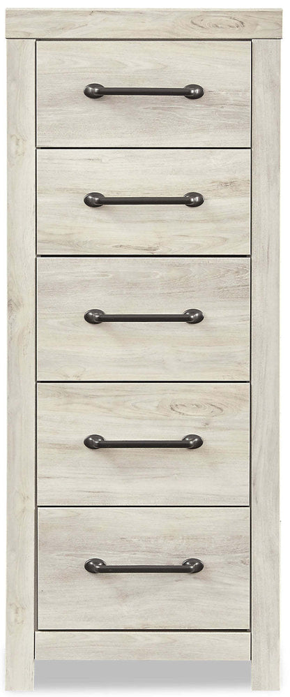 Commode étroite Abby pour chambre à coucher, 5 tiroirs, 21,7 L x 53,9 H - Blanc | Commode verticale étroite Abby de 21,7 po (L) x 53,9 po (H) à 5 tiroirs pour la chambre à coucher - blanche