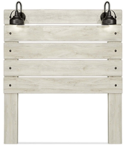 Tête de lit à panneau Abby avec lumière LED et ports USB, blanc - Queen Size | Tête de lit à panneau Abby avec éclairage à DEL et ports USB, blanche - format grand lit