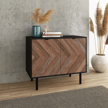 Liam Accent Cabinet - Black Brown|Armoire décorative Liam - noire et brune
