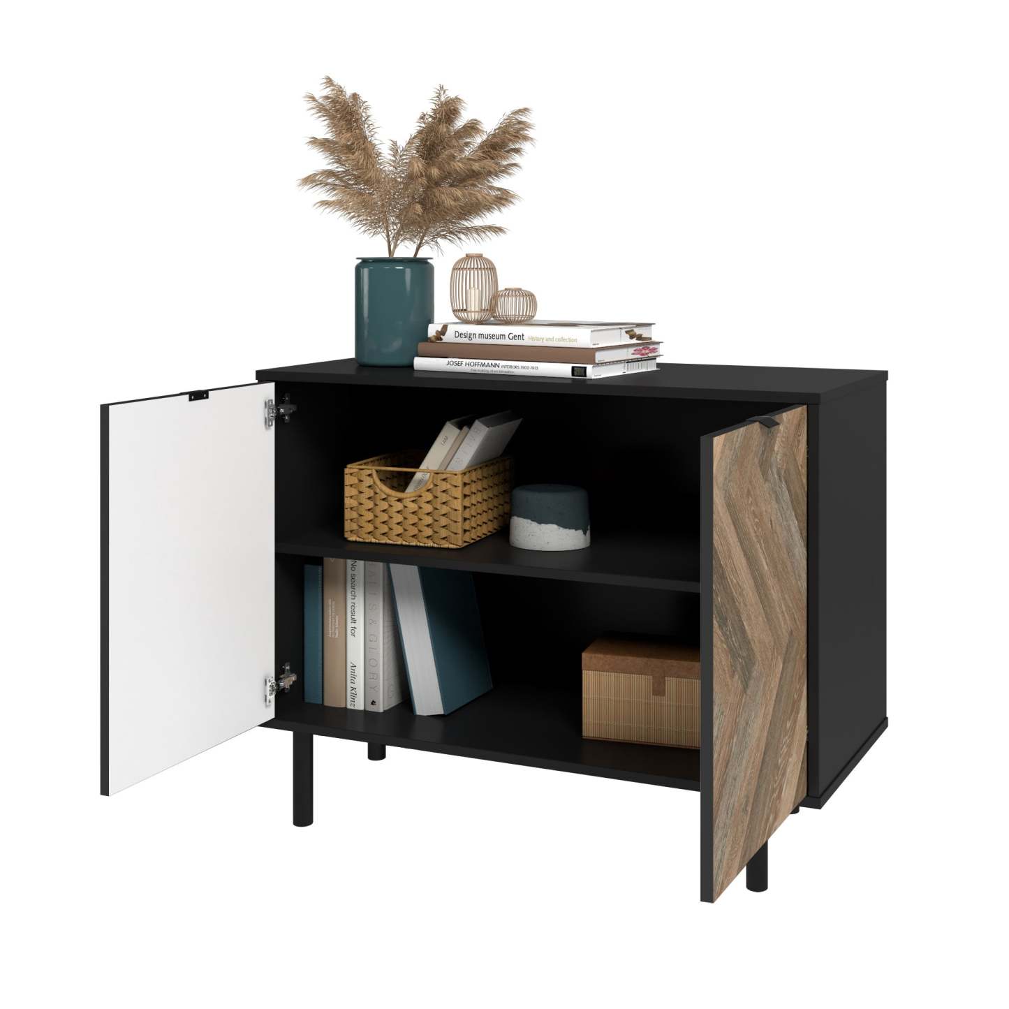 Liam Accent Cabinet - Black Brown|Armoire décorative Liam - noire et brune