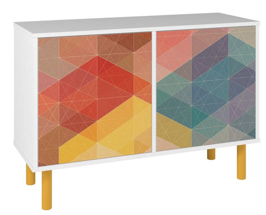 Manhattan Comfort Mid-Century Modern Retro 4-Shelf Accent Cabinet – Multi-Color|Armoire décorative Retro de Manhattan Comfort de style moderne du milieu du 20e siècle avec 4 tablettes - multicolore
