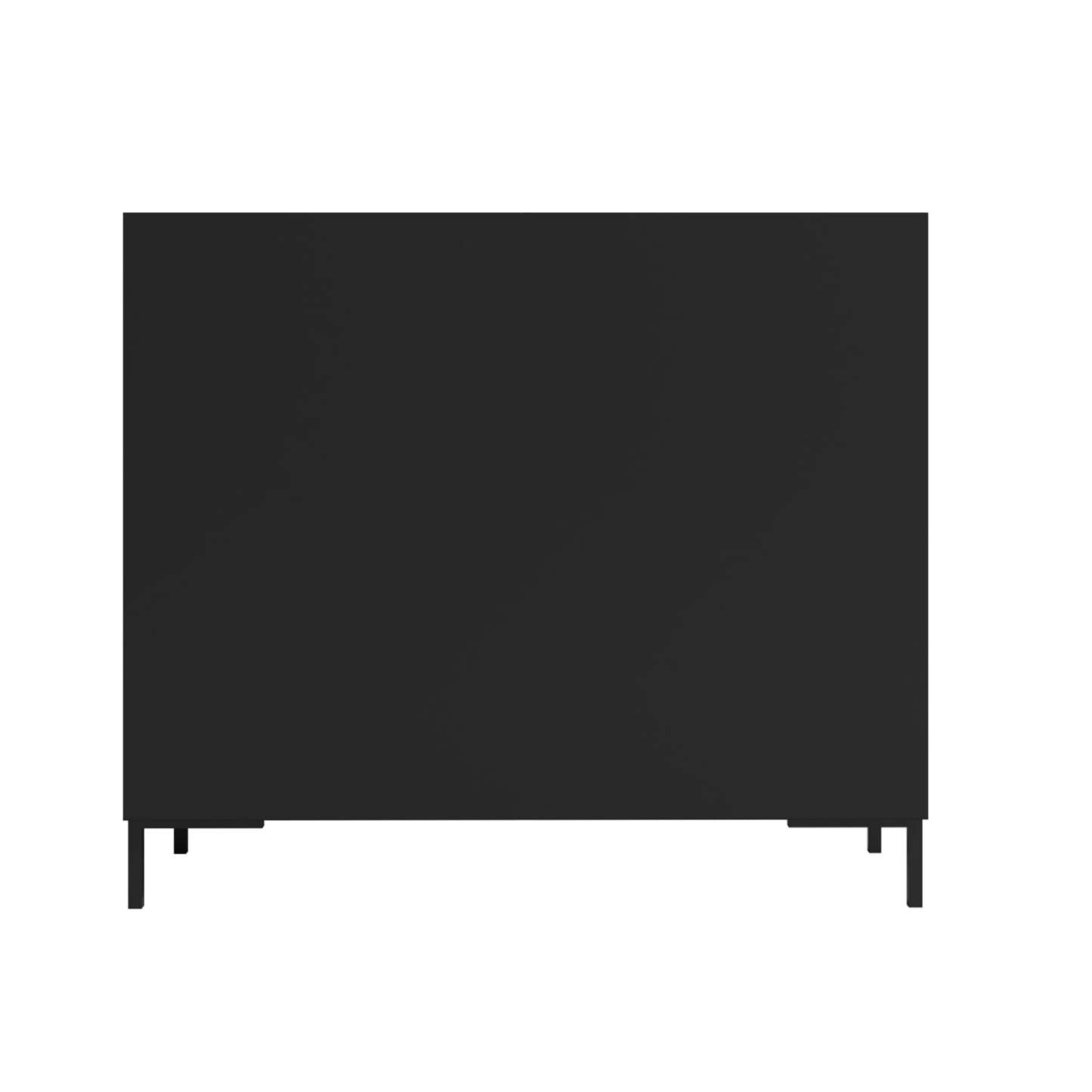 Manhattan Comfort Mid-Century Modern Bogardus 4-Shelf Accent Cabinet - Black|Armoire décorative Bogardus de Manhattan Comfort de style moderne du milieu du 20e siècle avec 4 tablettes - noire