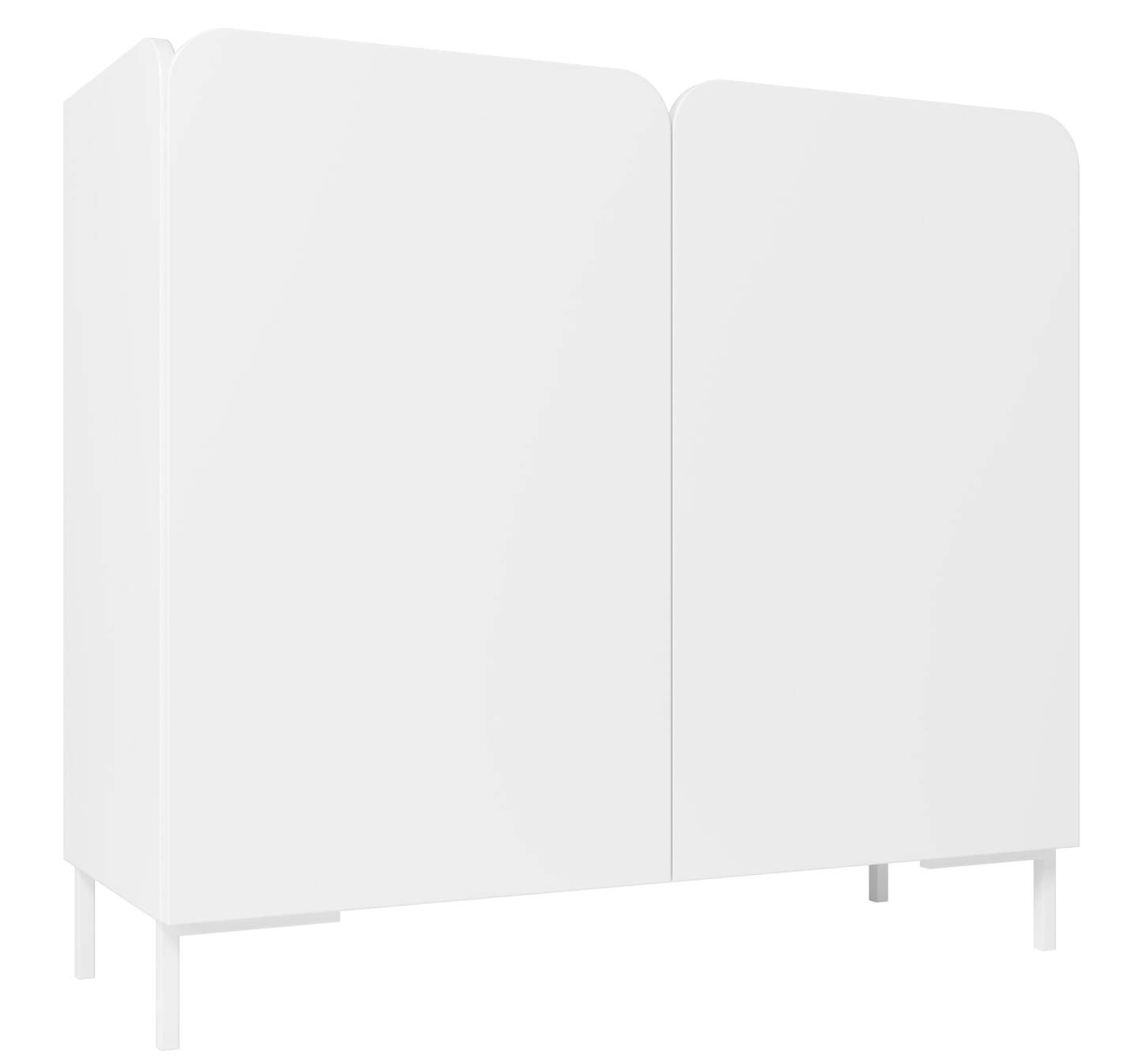 Manhattan Comfort Mid-Century Modern Bogardus 4-Shelf Accent Cabinet - Blanc|Armoire décorative Bogardus de Manhattan Comfort de style moderne du milieu du 20e siècle avec 4 tablettes - blanche