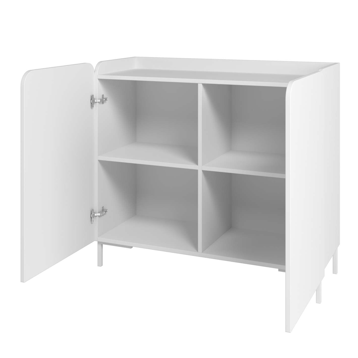 Manhattan Comfort Mid-Century Modern Bogardus 4-Shelf Accent Cabinet - Blanc|Armoire décorative Bogardus de Manhattan Comfort de style moderne du milieu du 20e siècle avec 4 tablettes - blanche