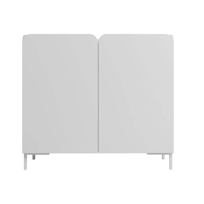 Manhattan Comfort Mid-Century Modern Bogardus 4-Shelf Accent Cabinet - Blanc|Armoire décorative Bogardus de Manhattan Comfort de style moderne du milieu du 20e siècle avec 4 tablettes - blanche