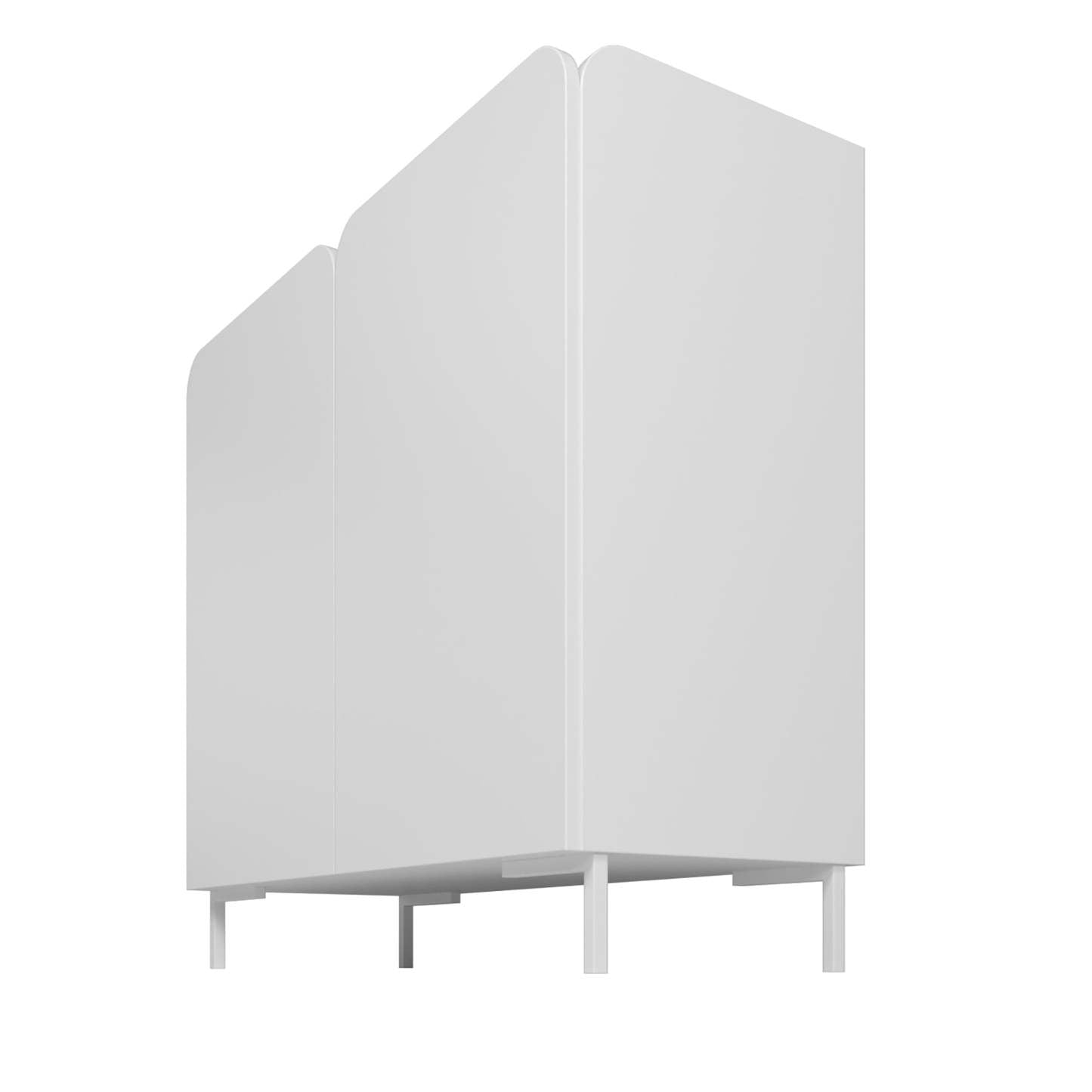 Manhattan Comfort Mid-Century Modern Bogardus 4-Shelf Accent Cabinet - Blanc|Armoire décorative Bogardus de Manhattan Comfort de style moderne du milieu du 20e siècle avec 4 tablettes - blanche
