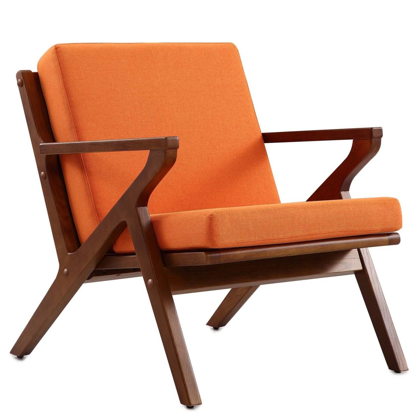 Manhattan Comfort Martelle Twill Weave Accent Chair - Orange &amp; Amber|Fauteuil d'appoint tissé sergé Martelle de Manhattan Comfort - orange et ambre