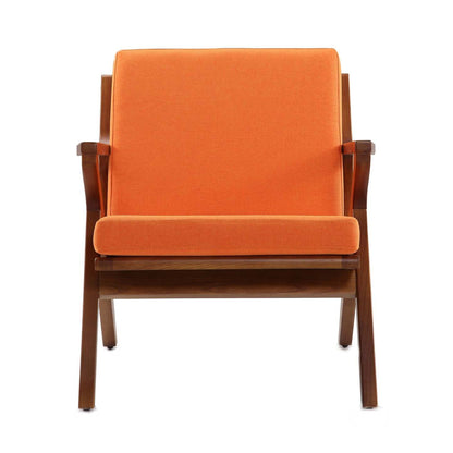 Manhattan Comfort Martelle Twill Weave Accent Chair - Orange &amp; Amber|Fauteuil d'appoint tissé sergé Martelle de Manhattan Comfort - orange et ambre