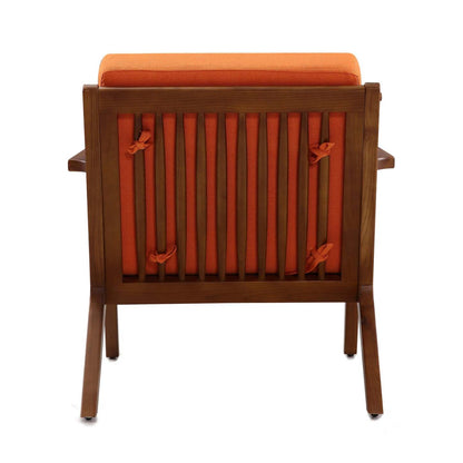 Manhattan Comfort Martelle Twill Weave Accent Chair - Orange &amp; Amber|Fauteuil d'appoint tissé sergé Martelle de Manhattan Comfort - orange et ambre