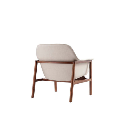 Fauteuil d'appoint Miller de Manhattan Comfort en lin tissé - crème et noyer