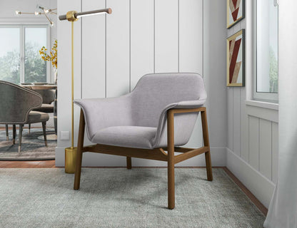 Fauteuil d'appoint Miller de Manhattan Comfort en lin tissé - gris et noyer