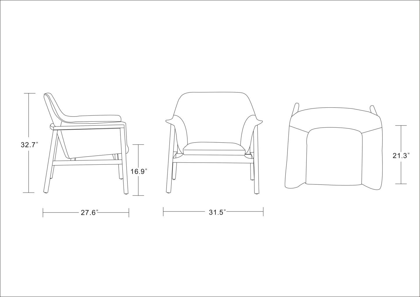 Fauteuil d'appoint Miller de Manhattan Comfort en lin tissé - gris et noyer