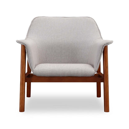 Fauteuil d'appoint Miller de Manhattan Comfort en lin tissé - gris et noyer