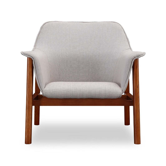 Fauteuil d'appoint Miller de Manhattan Comfort en lin tissé - gris et noyer
