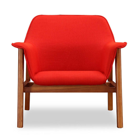 Fauteuil d’appoint Miller de Manhattan Comfort en lin tissé - Terra Cotta et noyer
