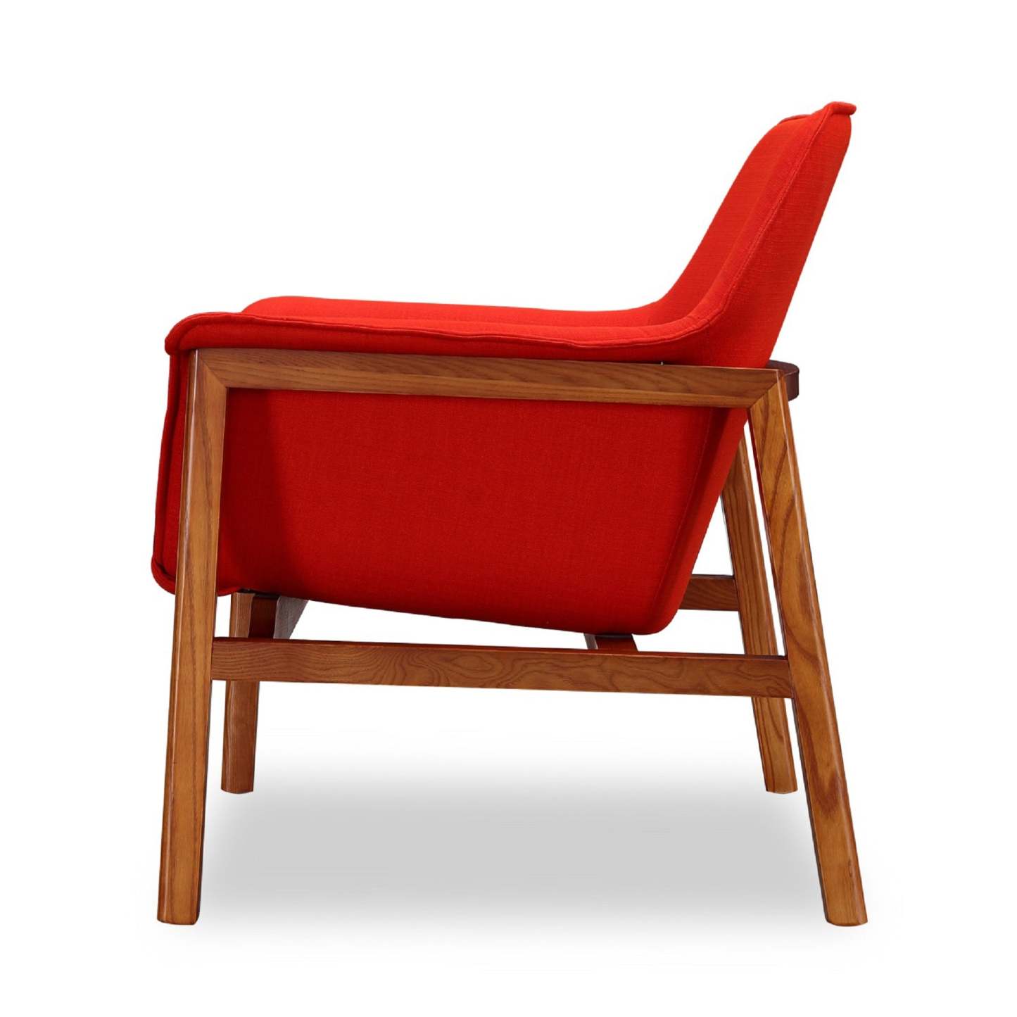 Fauteuil d’appoint Miller de Manhattan Comfort en lin tissé - Terra Cotta et noyer