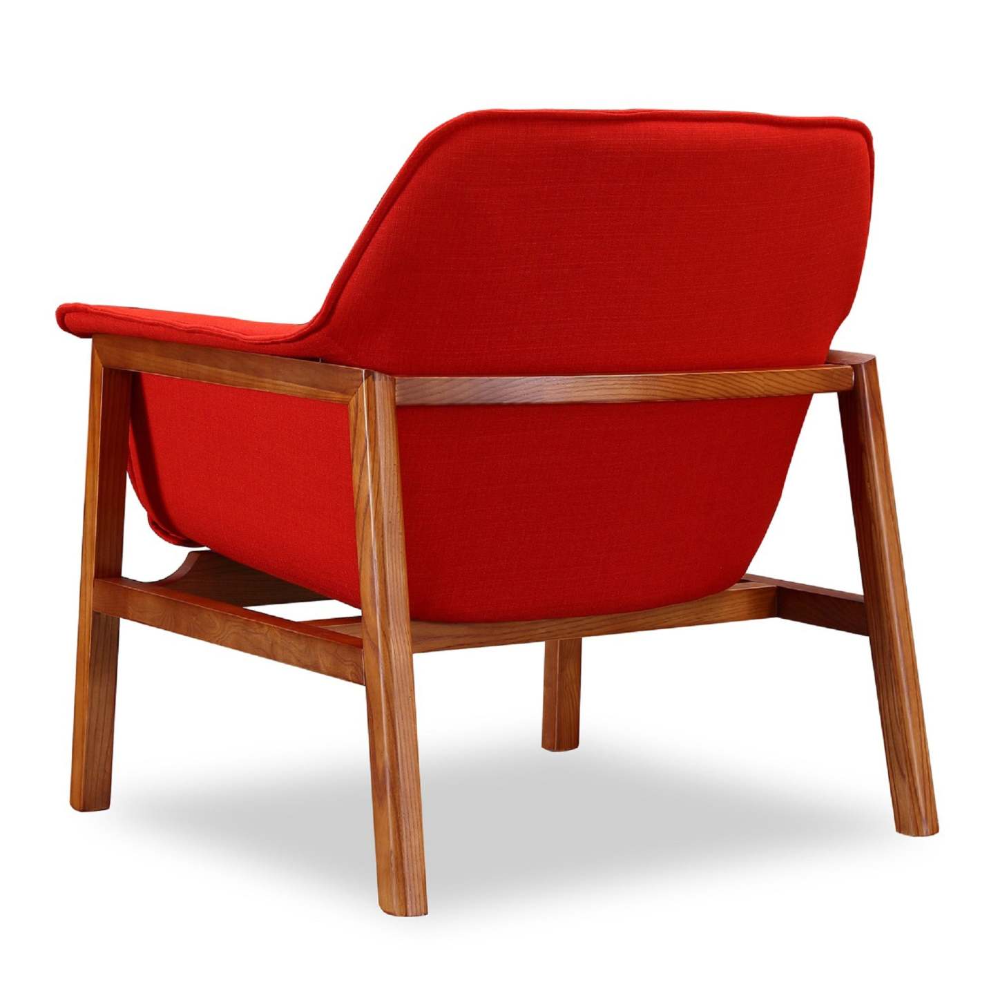 Fauteuil d’appoint Miller de Manhattan Comfort en lin tissé - Terra Cotta et noyer