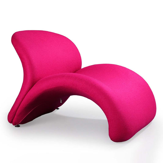 Fauteuil d’appoint Rosebud de Manhattan Comfort en mélange de laine - fuchsia