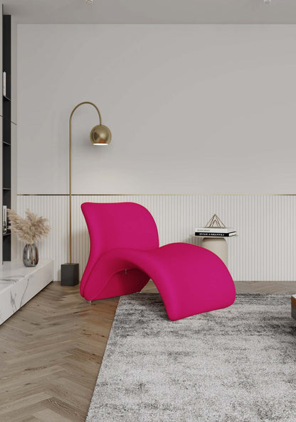 Fauteuil d’appoint Rosebud de Manhattan Comfort en mélange de laine - fuchsia