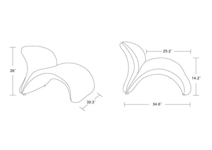 Fauteuil d’appoint Rosebud de Manhattan Comfort en mélange de laine - rouge