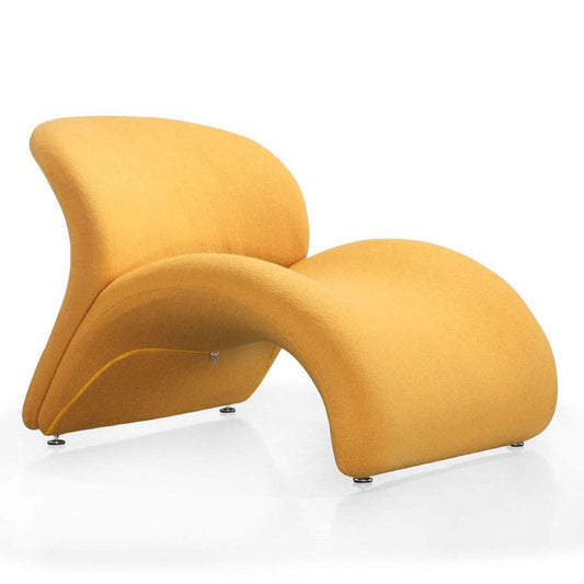 Fauteuil d’appoint Rosebud de Manhattan Comfort en mélange de laine - jaune