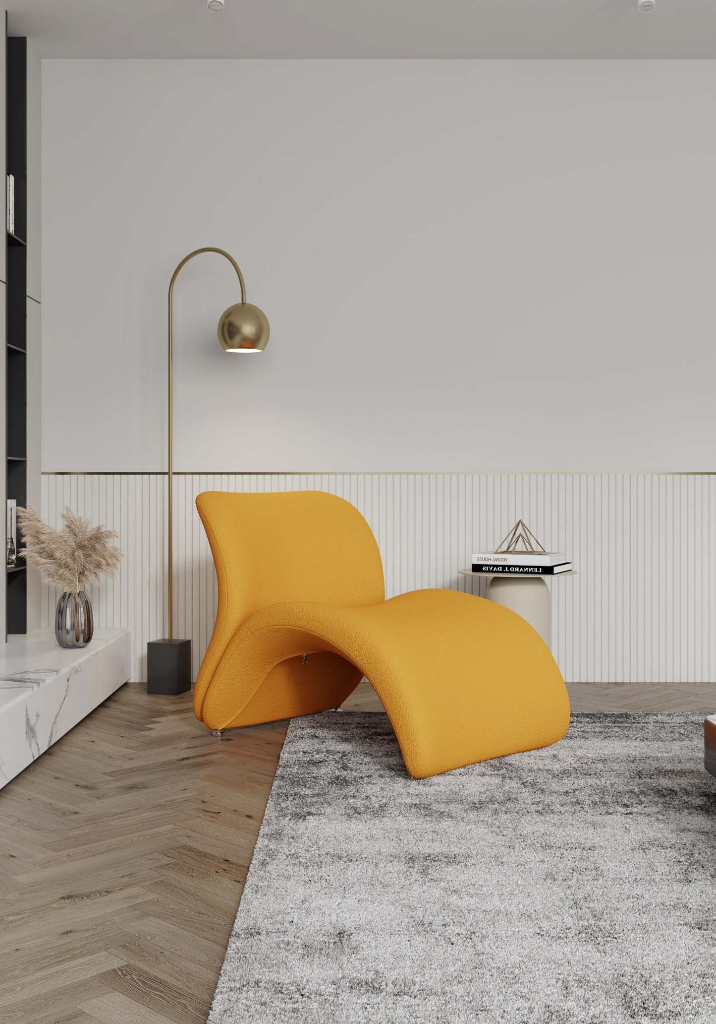 Fauteuil d’appoint Rosebud de Manhattan Comfort en mélange de laine - jaune