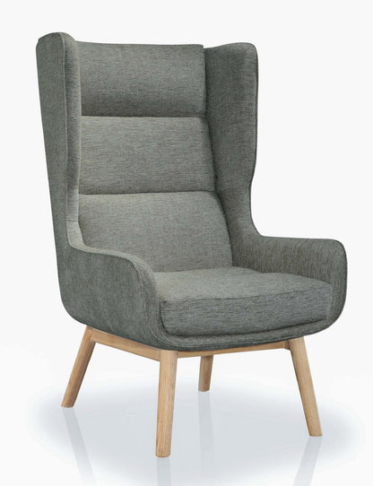 Fauteuil d'appoint sergée Sampson de Manhattan Comfort - graphite et naturel