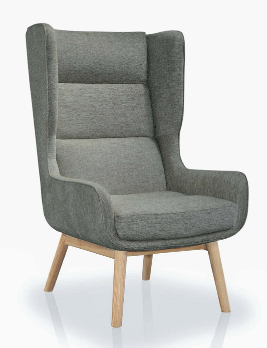 Fauteuil d'appoint sergée Sampson de Manhattan Comfort - graphite et naturel