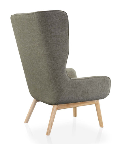 Fauteuil d'appoint sergée Sampson de Manhattan Comfort - graphite et naturel