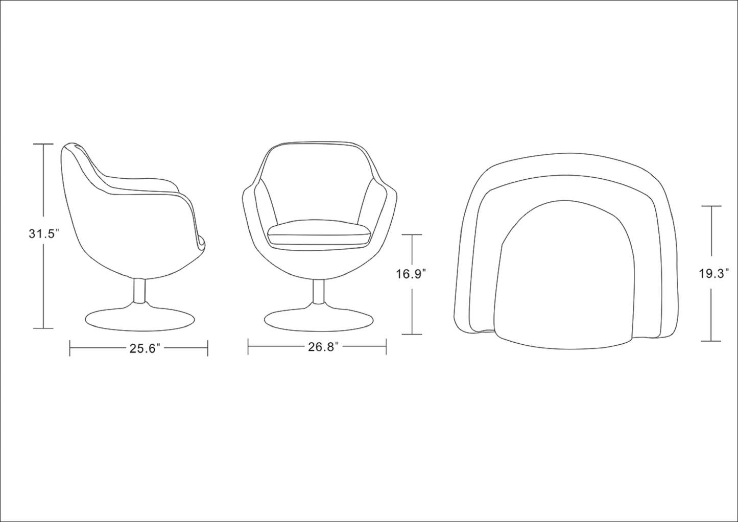 Manhattan Comfort Caisson Polished Chrome Twill Rotating Accent Chair - Grey|Chaise d'appoint pivotante sergée Caisson de Manhattan Comfort en chrome poli - grise