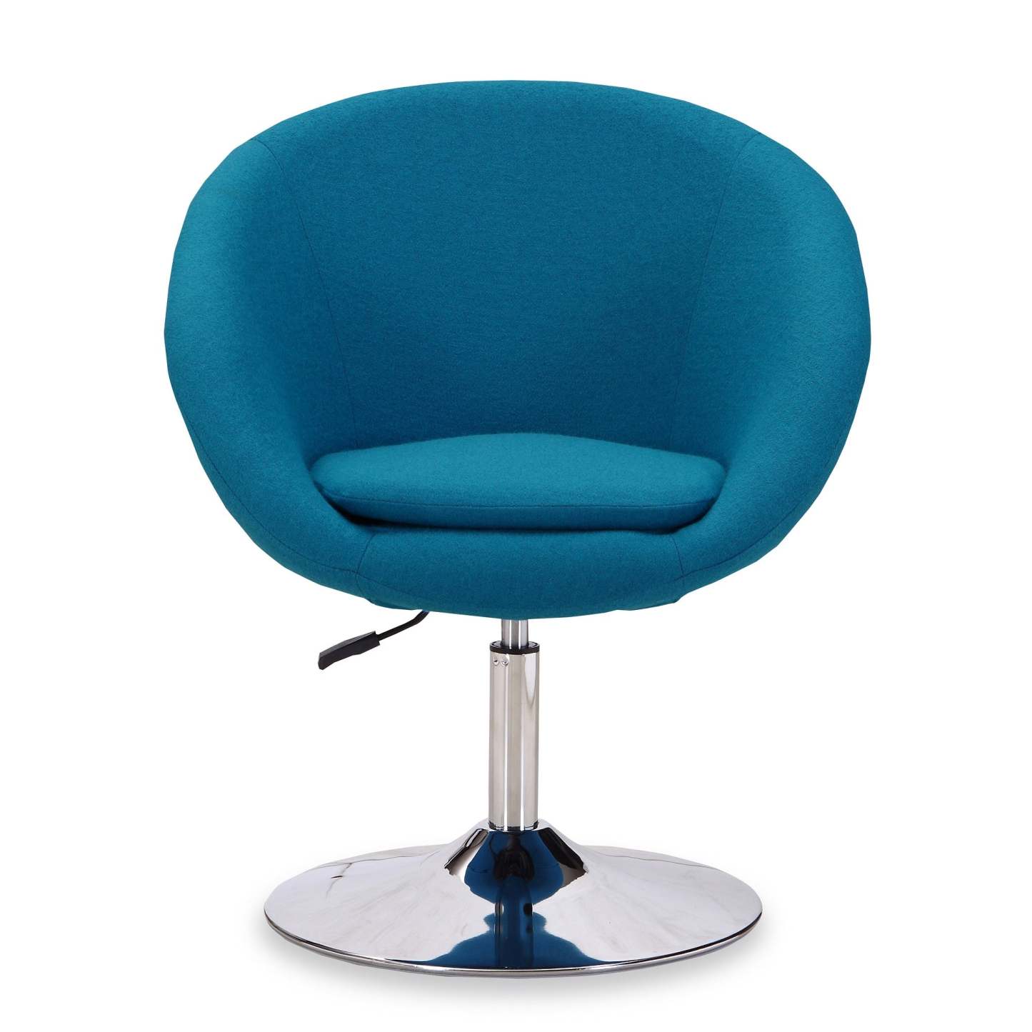 Manhattan Comfort Hopper Polished Chrome Wool Blend Adjustable Height Chair - Blue|Chaise Hopper de Manhattan Comfort à hauteur réglable en chrome poli et en mélange de laine - bleu