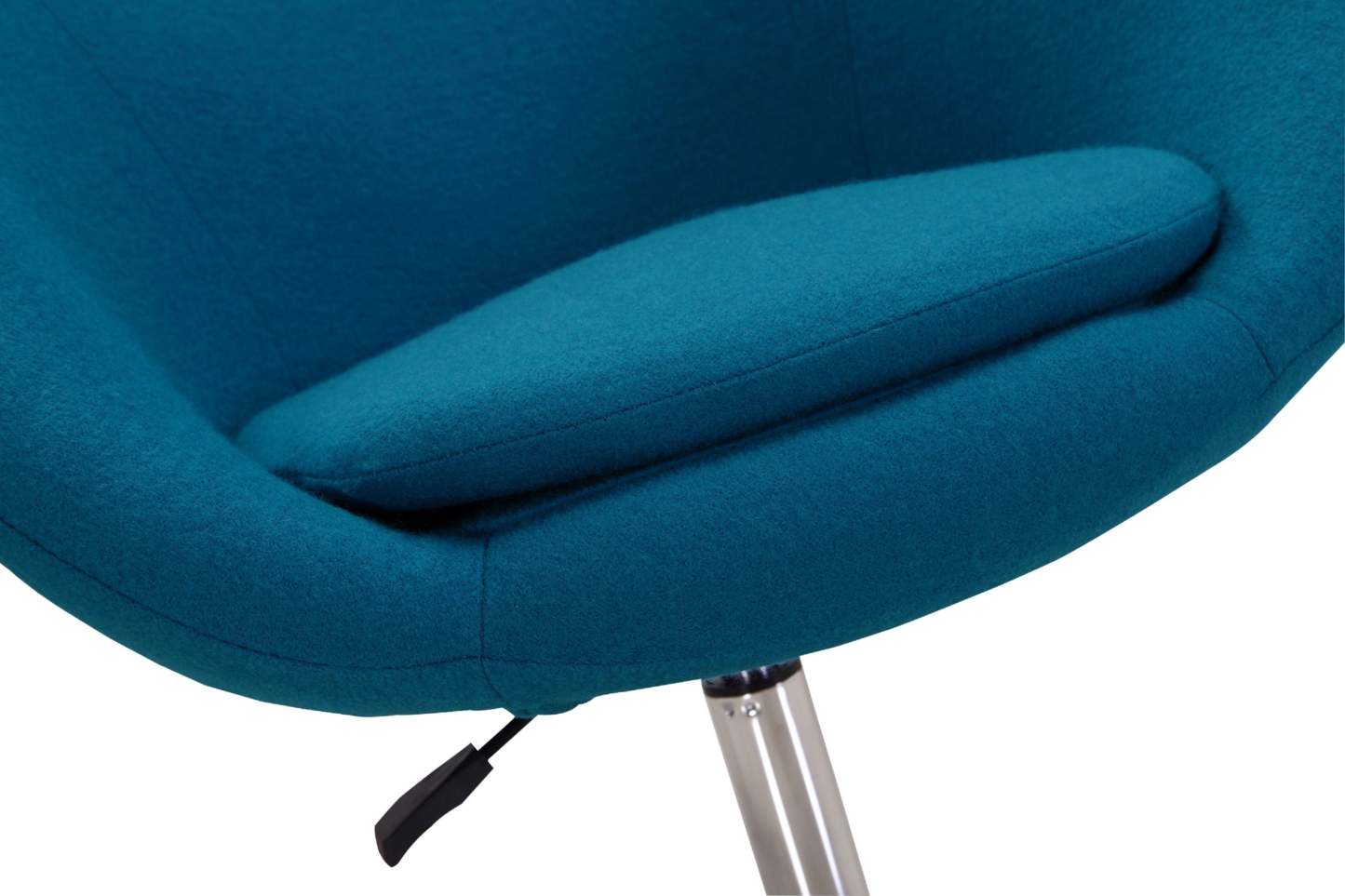 Manhattan Comfort Hopper Polished Chrome Wool Blend Adjustable Height Chair - Blue|Chaise Hopper de Manhattan Comfort à hauteur réglable en chrome poli et en mélange de laine - bleu