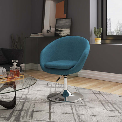 Manhattan Comfort Hopper Polished Chrome Twill Adjustable Height Accent Chair - Sky Blue|Chaise d'appoint sergée Hopper de Manhattan Comfort à hauteur réglable en chrome poli - bleu ciel