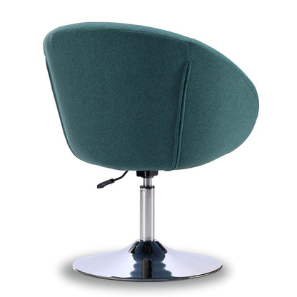 Manhattan Comfort Hopper Polished Chrome Twill Adjustable Height Accent Chair - Sky Blue|Chaise d'appoint sergée Hopper de Manhattan Comfort à hauteur réglable en chrome poli - bleu ciel