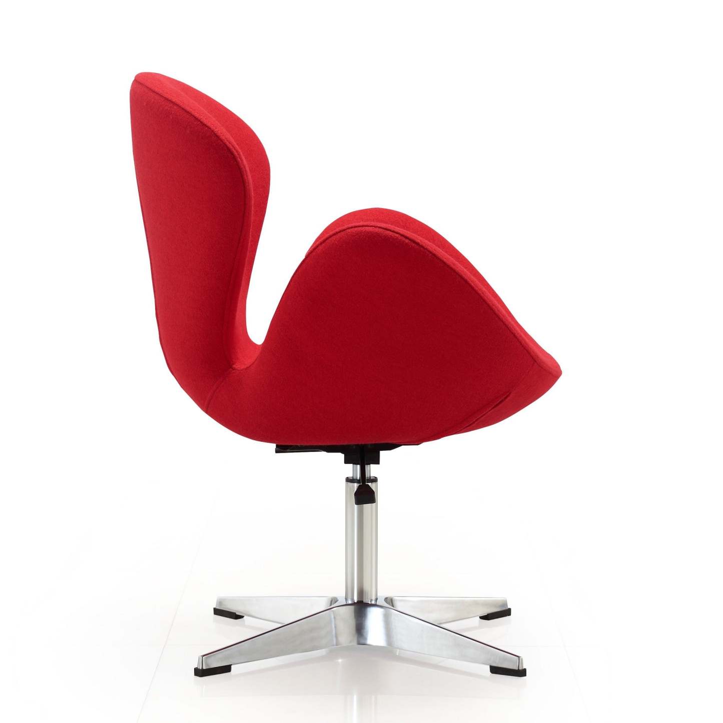Manhattan Comfort Raspberry Polished Chrome Wool Blend Adjustable Pivotant Chair - Red|Chaise pivotante réglable Raspberry de Manhattan Comfort en chrome poli et en mélange de laine - rouge