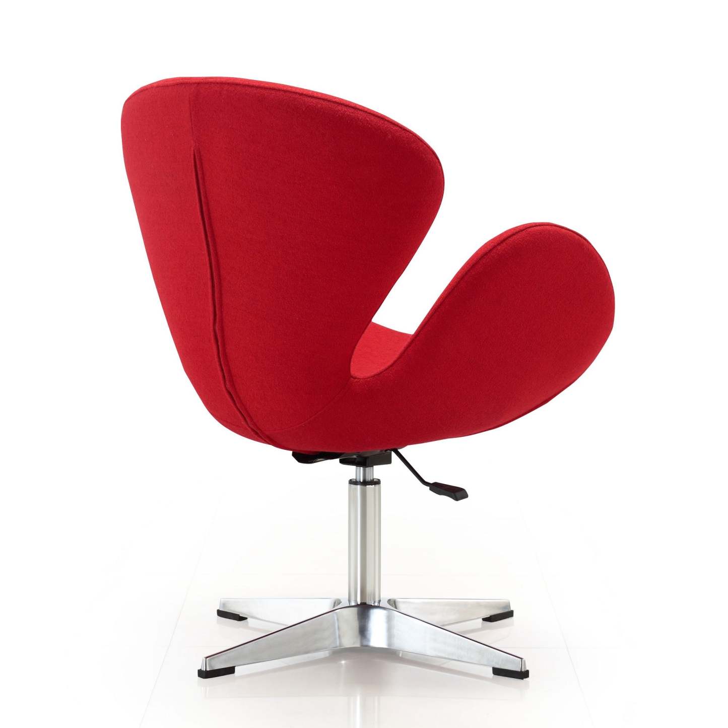 Manhattan Comfort Raspberry Polished Chrome Wool Blend Adjustable Pivotant Chair - Red|Chaise pivotante réglable Raspberry de Manhattan Comfort en chrome poli et en mélange de laine - rouge
